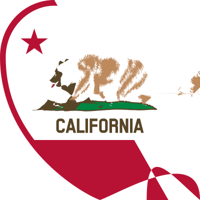 California Flag Heart clipart