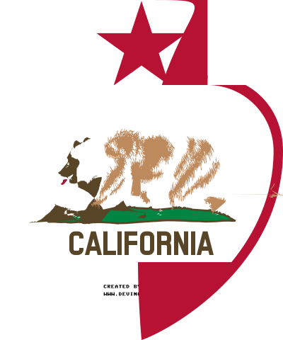 California Flag Heart - Star on Top clipart