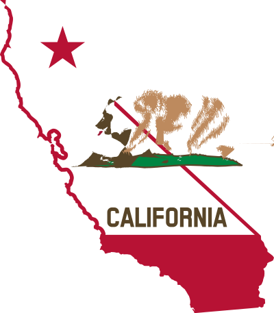 California - Outline and Flag clipart