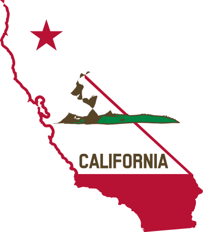 California - Outline and Flag (Solid) clipart