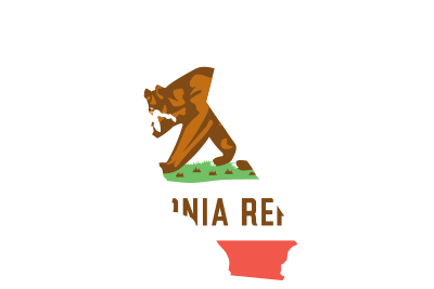 California State Outline with Flag Background clipart