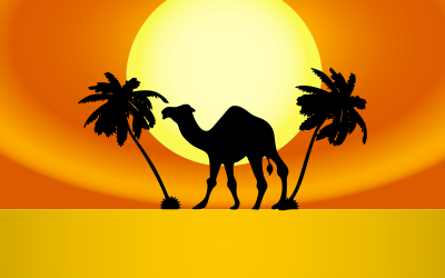 Camel Sunset clipart