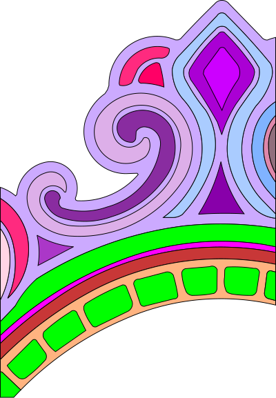 Cameo Frame (part) Coloured clipart