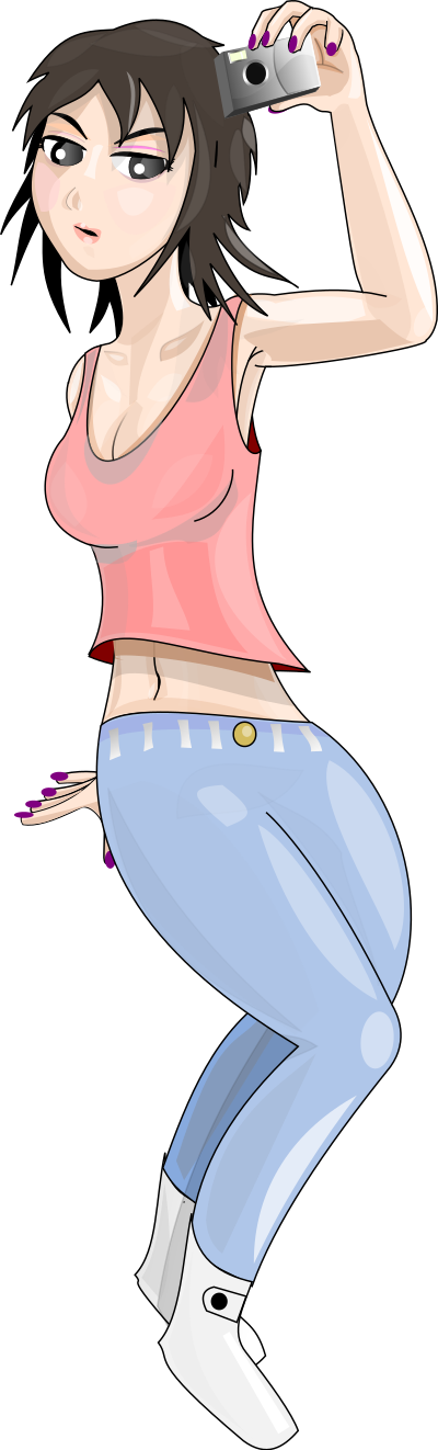 Camera girl clipart