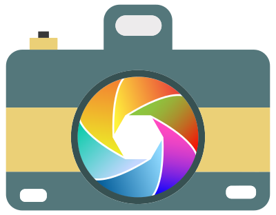 Camera Icon With Colorful Shutter clipart