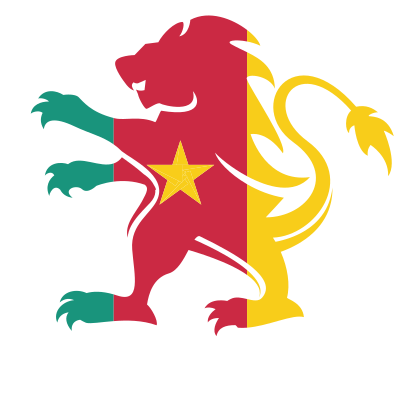 Cameroon flag heraldic lion clipart