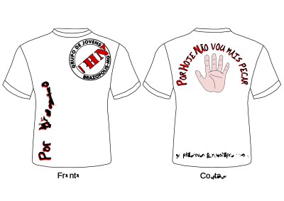 Camiseta Branca do Grupo de Jovens PHN de BrazÃ³polis-MG clipart