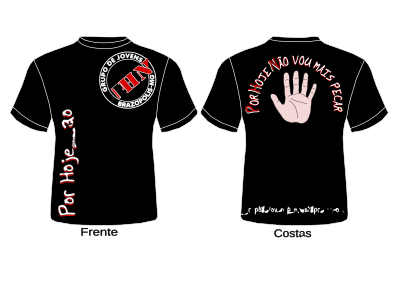 Camiseta Preta do Grupo de Jovens PHN de BrazÃ³polis-MG clipart