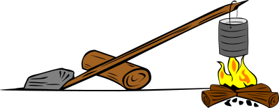 Campfires and cooking cranes clipart