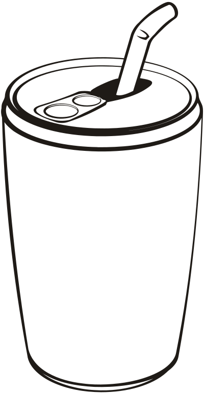 Can of drink (outline) clipart