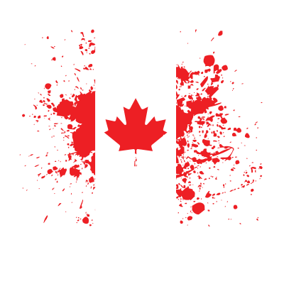 Canada flag ink splatter clipart