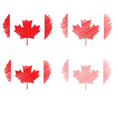 Canadian flag scribble effect clipart