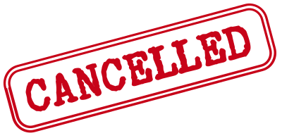 Cancelled red stamp with double outline clipart