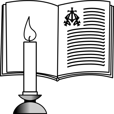 Candle and Bible clipart