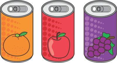 Canned fruit drinks no names clipart