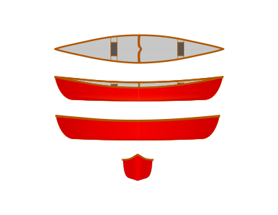 Canoe, multiple views clipart
