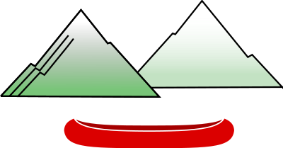 Canoe with Mountains clipart