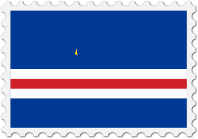 Cape Verde flag stamp clipart
