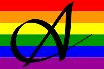Capital A Rainbow Flag clipart