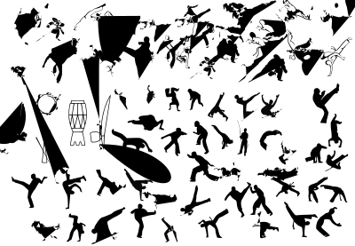Capoeira fight movements clipart