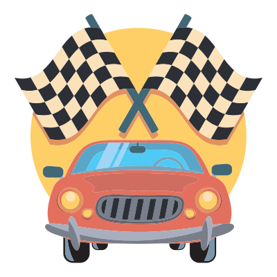 Car And Racing Flags Icon clipart