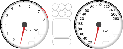 Car dashboard instruments 2 clipart
