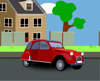 Car in Street clipart