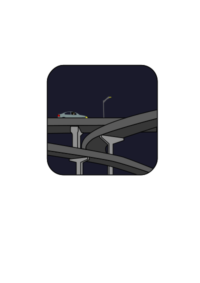 Car on overpass clipart