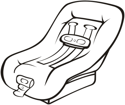 Car seat (outline) clipart