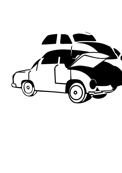 Car with open trunk clipart