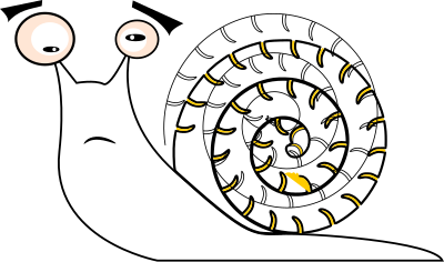 Caracol bizco con cejas flotantes clipart