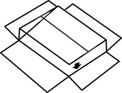 Cardboard Box turned around clipart