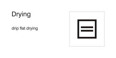Care symbols, drying: drip flat drying clipart