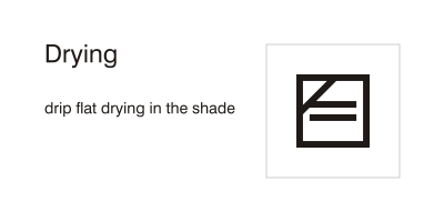 Care symbols, drying: drip flat drying in the shade clipart
