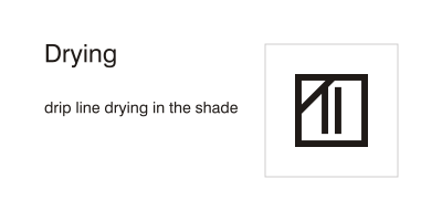 Care symbols, drying: drip line drying in the shade clipart