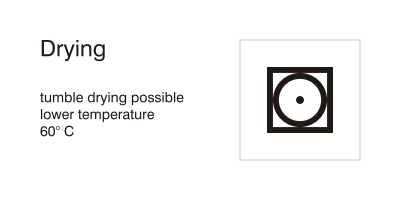 Care symbols, drying: tumble dry - lower process 60° C clipart