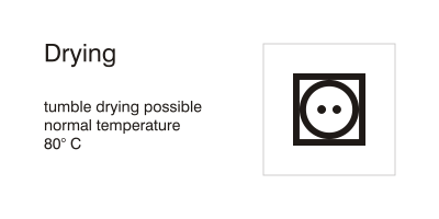 Care symbols, drying: tumble dry - normal process 80° C clipart