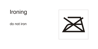 Care symbols, ironing: do not iron clipart