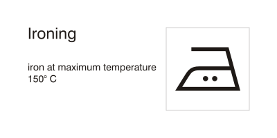 Care symbols, ironing: iron maximum 150° C clipart