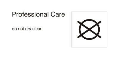 Care symbols, professional care: do not dry clean clipart