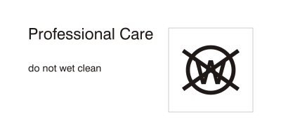 Care symbols, professional care: do not wet clean clipart