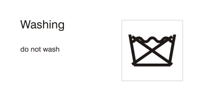 Care symbols, washing: do not wash clipart