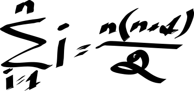 Carl Gauss’s formula to quickly add up all numbers from 1 to n. clipart