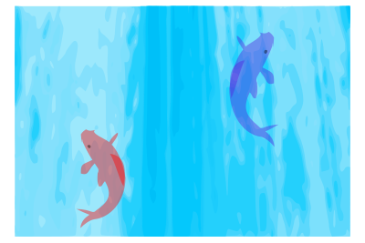 Carp-climbingup-waterfall clipart