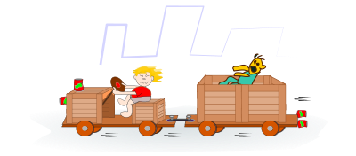 Carrinho de madeira clipart