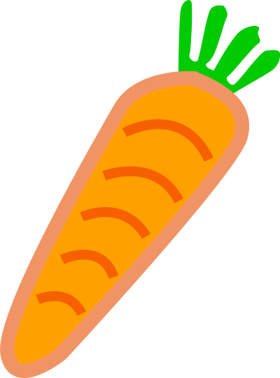 Carrot orange with green leafs clipart