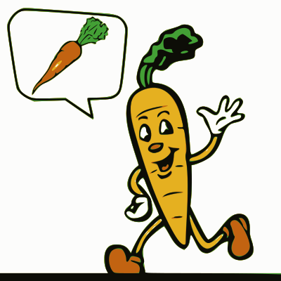 Carrot with speech bubble clipart