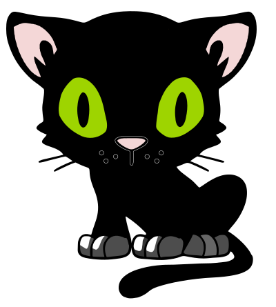 Cartoon black cat clipart