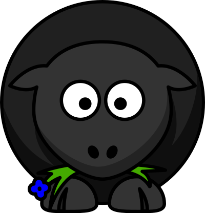Cartoon Black Sheep clipart