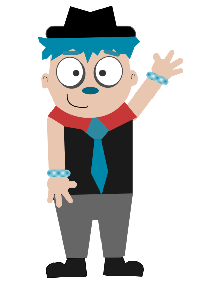 Cartoon blue hair guy clipart
